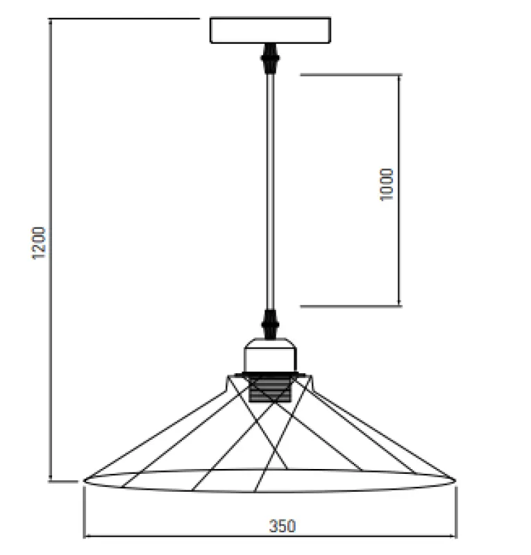 Decor Tilia Lampe à suspension décorative moderne en fil de fer noir 7849