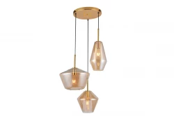 Decor Lime Lampe moderne à suspension Or de 1467 mm de hauteur avec 3 ampoules 7983