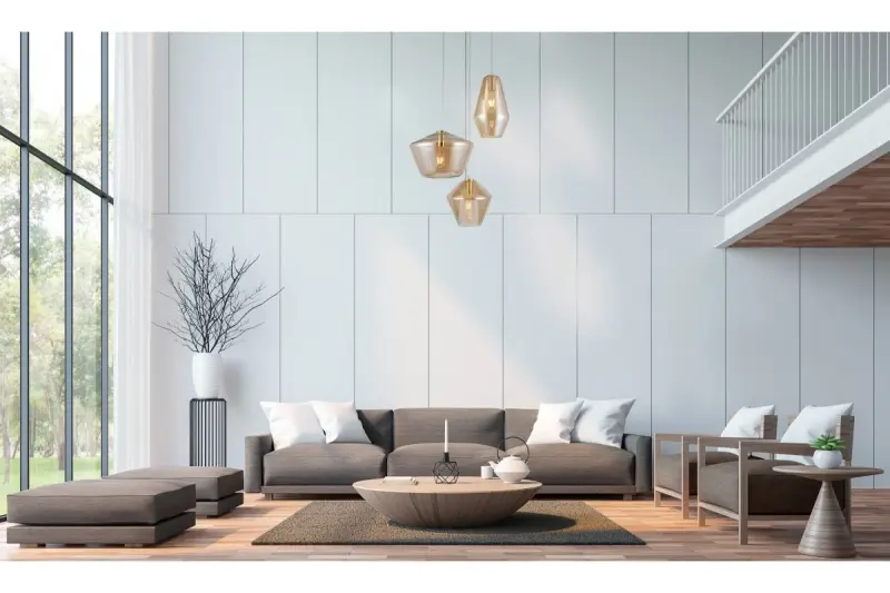 Decor Lime Lampe moderne à suspension Or de 1467 mm de hauteur avec 3 ampoules 7983