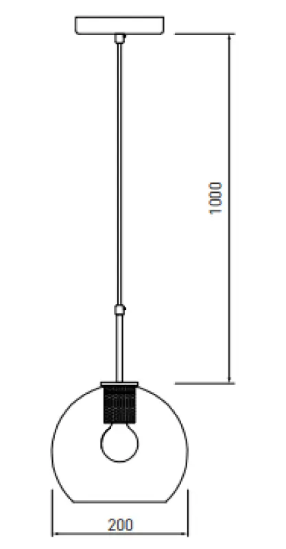 Decor Giglas Lampe à suspension sphérique en verre 8013