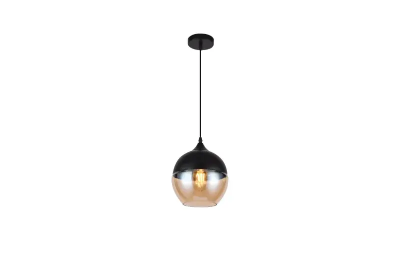 Decor Lender Lampe moderne à suspension en métal et verre largeur 200 mm 8389
