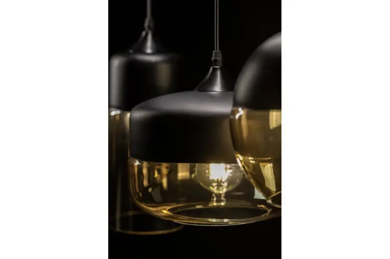 Decor Lender Lampe à suspension moderne en métal et verre largeur 250 mm 8433