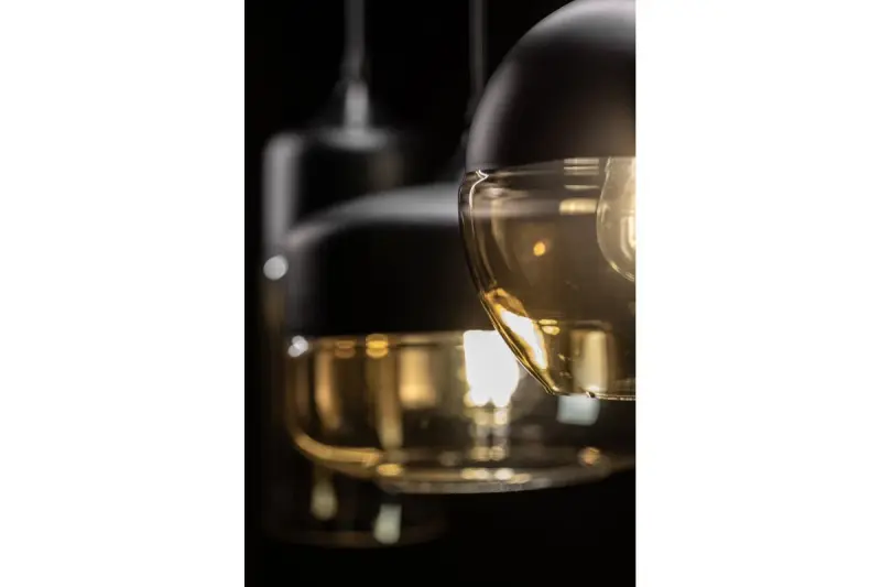Decor Lender Lampe à suspension moderne en métal et verre largeur 250 mm 8433