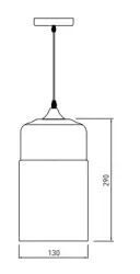 Decor Lender Lampe à suspension moderne en métal et verre largeur 130 mm 9300
