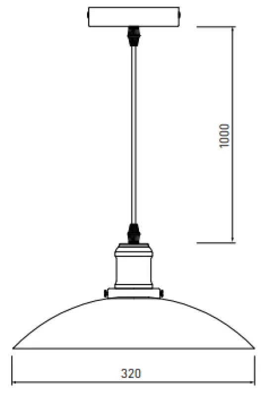 Decor Horizon Lampe à suspension industrielle Blanc mat 4499