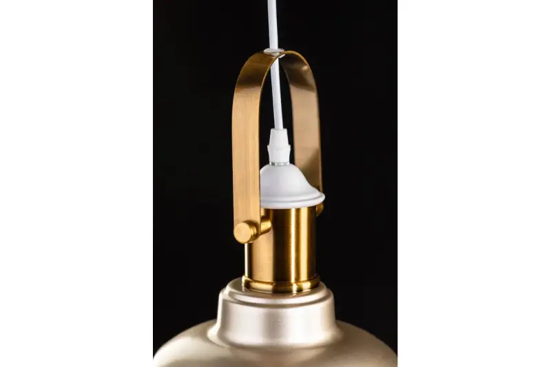 Décor Zenit Lampe à suspension beige en forme de dôme en métal avec finition métallique 4871