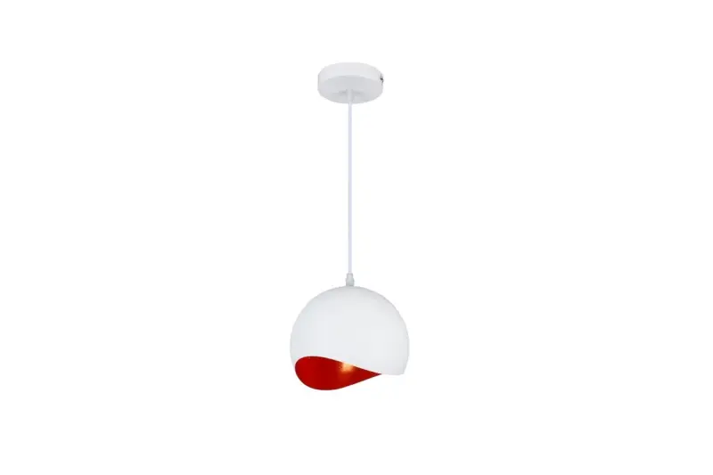 Decor Mavia Lampe à suspension sphérique Blanc Rouge 4963