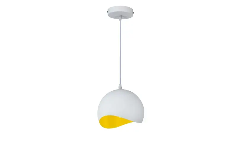 Decor Mavia Lampe à suspension sphérique Blanc Jaune 4987
