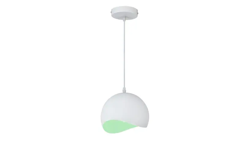 Decor Mavia Lampe à suspension sphérique blanc-vert 0917