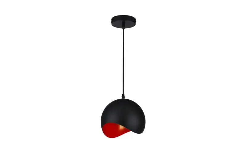 Decor Mavia Lampe à suspension sphérique noir rouge 1747