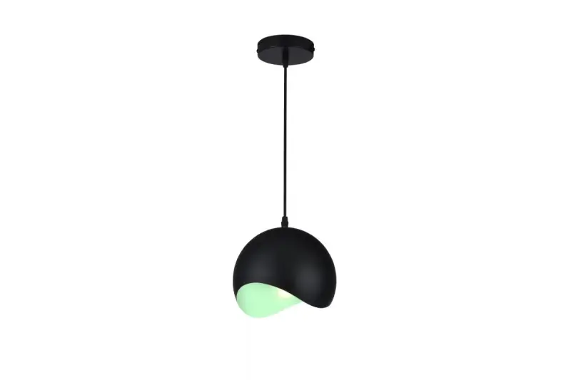 Decor Mavia Lampe à suspension sphérique noir-vert 1839