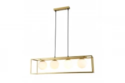 Decor Avelin Lampe à suspension avec cadre rectangulaire doré largeur 80 cm 2287