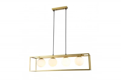 Decor Avelin Lampe à suspension avec cadre rectangulaire doré largeur 80 cm 2287