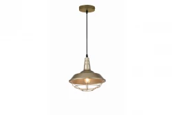 Decor Solen Lampe à suspension en forme industrielle avec grille dorée diamètre 26,5 cm 2362
