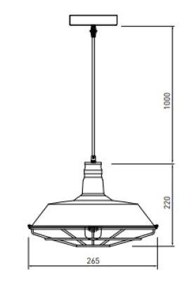 Decor Solen Lampe à suspension en forme industrielle avec grille dorée diamètre 26,5 cm 2362