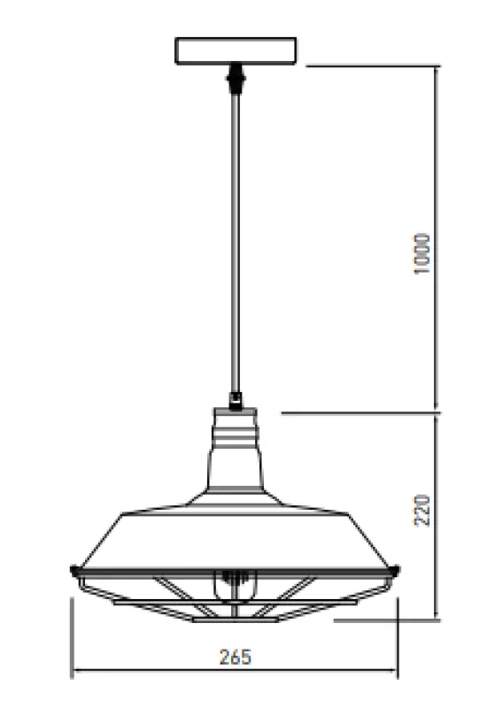 Decor Solen Lampe à suspension en forme industrielle avec grille dorée diamètre 26,5 cm 2362
