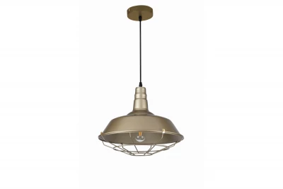 Decor Solen Lampe à suspension en forme industrielle avec grille dorée diamètre 36,5 cm 3703