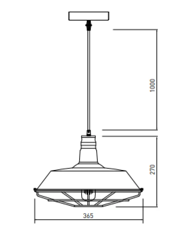 Decor Solen Lampe à suspension en forme industrielle avec grille dorée diamètre 36,5 cm 3703
