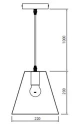 Decor Oxalis Lampe à suspension avec cadre en métal noir de forme géométrique diamètre 22 cm 3161