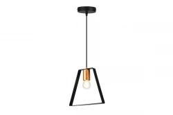 Decor Oxalis Lampe à suspension avec cadre en métal noir de forme géométrique diamètre 22 cm 3161