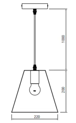 Decor Oxalis Lampe à suspension avec cadre en métal noir de forme géométrique diamètre 22 cm 3161