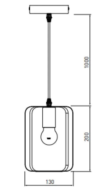Decor Oxalis Lampe à suspension avec cadre en métal noir de forme géométrique diamètre 13 cm 3185