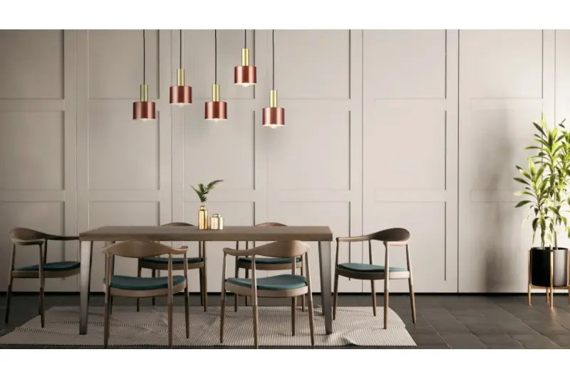 Decor Selvia Lampe à suspension en cuivre avec finition en laiton diamètre 12 cm 3208