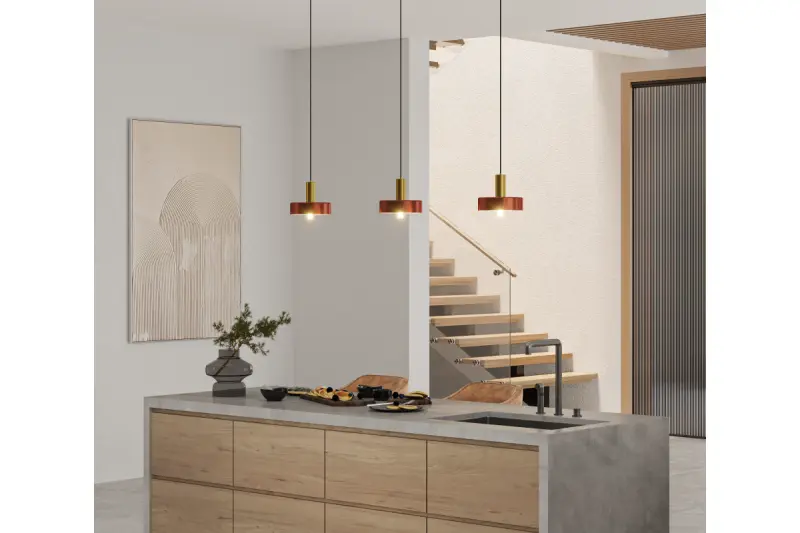 Decor Selvia Lampe à suspension en cuivre avec finition en laiton diamètre 20 cm 3222