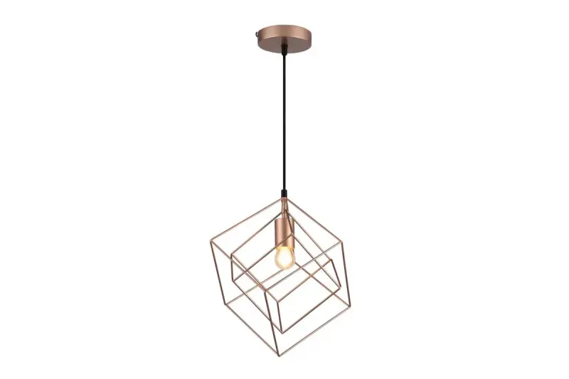 Decor Rosa Lampe à suspension géométrique composée de 2 cubes en laiton Or 3376