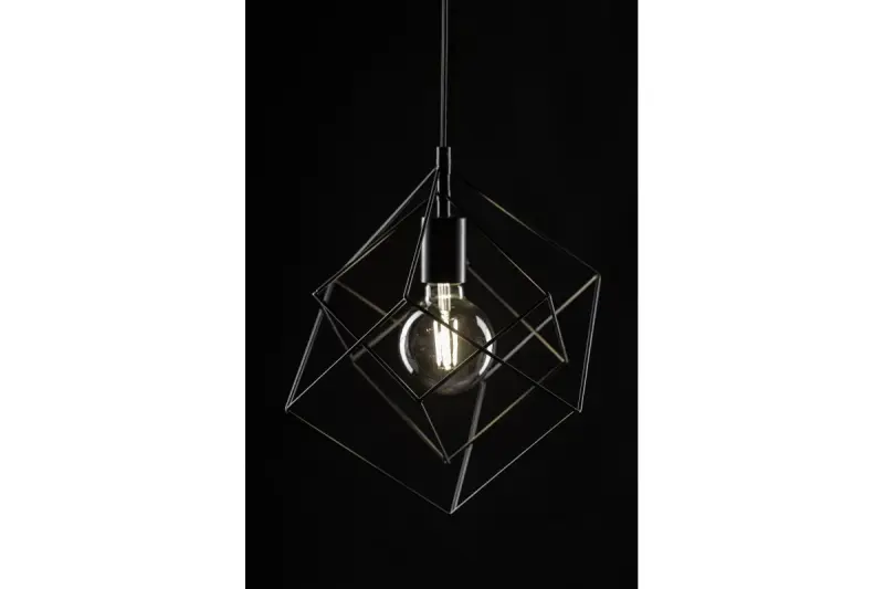Décor Rosa lampe à suspension géométrique noire composée de 2 cubes noirs 3437