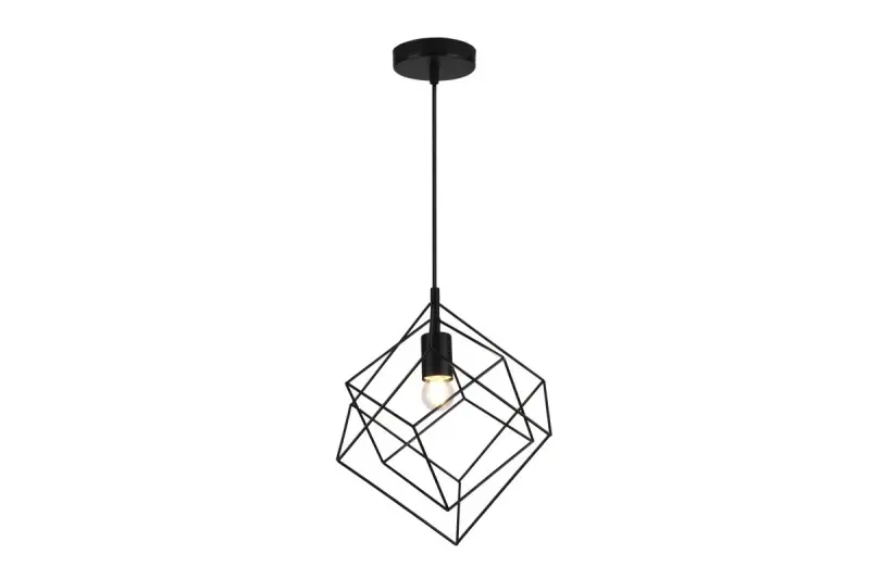 Décor Rosa lampe à suspension géométrique noire composée de 2 cubes noirs 3437