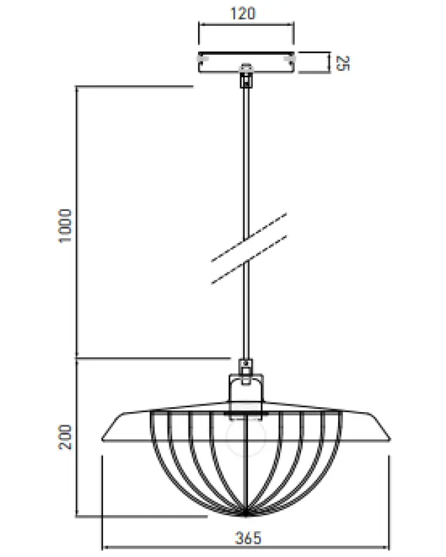 Decor Tulip Lampe à suspension moderne avec bord en métal noir et cage filaire dorée 3444