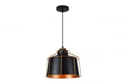 Decor Goa Lampe à suspension noire avec cadre doré décoratif 3512