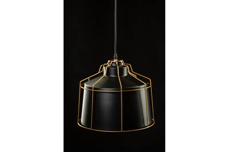 Decor Goa Lampe à suspension noire avec cadre doré décoratif 3512