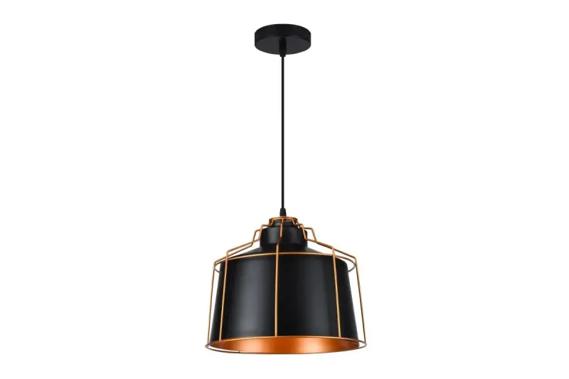 Decor Goa Lampe à suspension noire avec cadre doré décoratif 3512