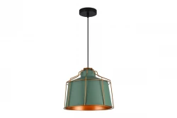 Decor Goa Lampe à suspension verte avec cadre doré décoratif 3499
