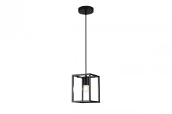 Décor Diu Lampe à suspension géométrique noire 1 ampoule largeur 15 cm 3598