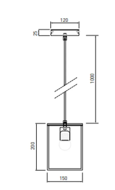 Décor Diu Lampe à suspension géométrique noire 1 ampoule largeur 15 cm 3598