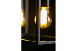 Decor Diu Lampe à suspension géométrique noire avec 2 ampoules largeur 30 cm 3628