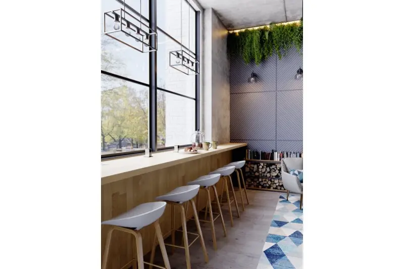 Decor Diu Lampe à suspension géométrique noire avec 4 ampoules largeur 60 cm 3635