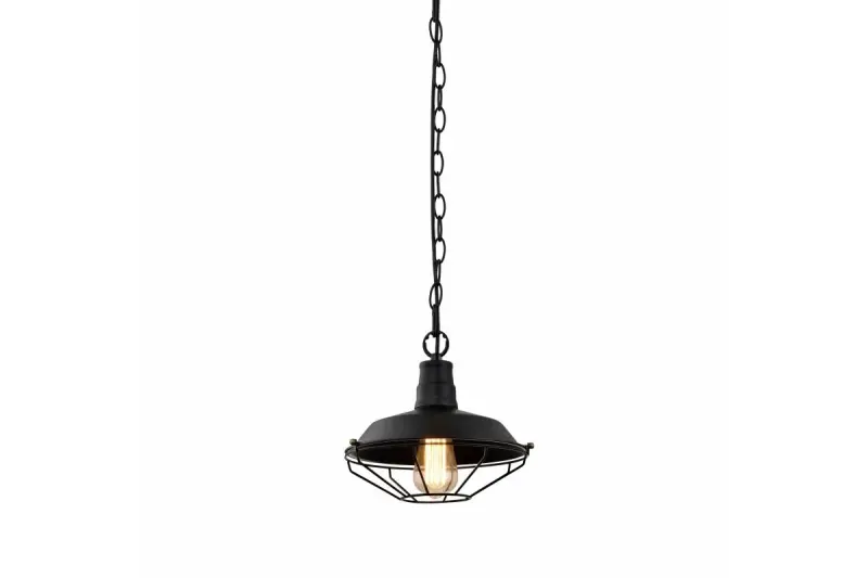 Décor Lars Lampe à suspension noire avec grille industrielle noire diamètre 26 cm 2233