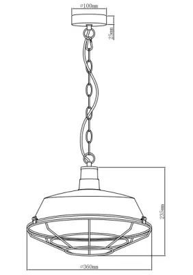 Décor Lars noir lampe à suspension avec grille industrielle noire diamètre 36 cm 2295