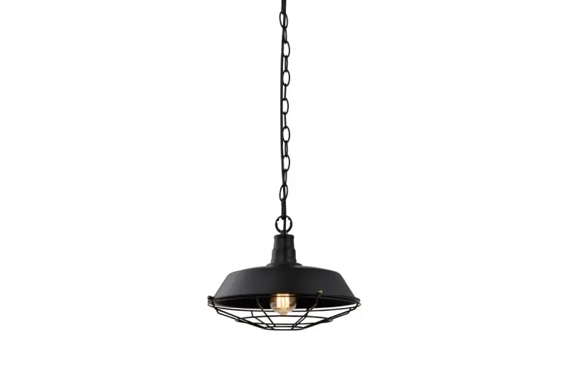 Décor Lars noir lampe à suspension avec grille industrielle noire diamètre 36 cm 2295