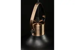 Decor Mees Lampe à suspension en métal noir avec abat-jour de forme attachée en pétrole 2363