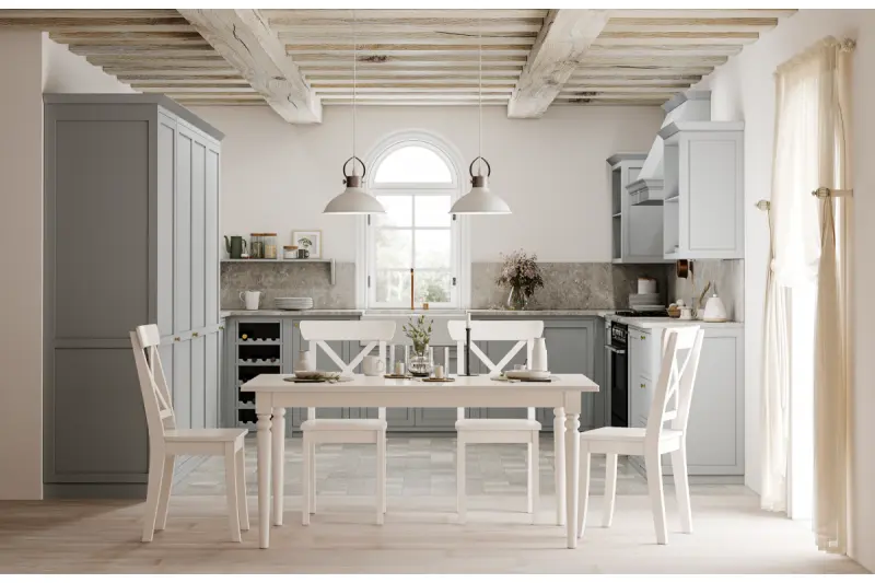 Decor Mees Lampe à suspension en métal blanc avec fixation de l'abat-jour de type lampe à pétrole 2332