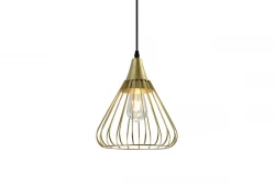 Decor Tess Lampe à suspension  filaire en métal doré en forme de cône 2516