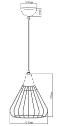 Decor Tess Lampe à suspension  filaire en métal doré en forme de cône 2516