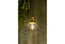 Decor Lotte Lampe à suspension conique noire en fil de fer vintage 2622