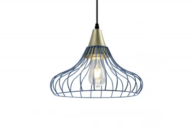 Décor Lotte Lampe à suspension conique vintage filaire Bleu 2660