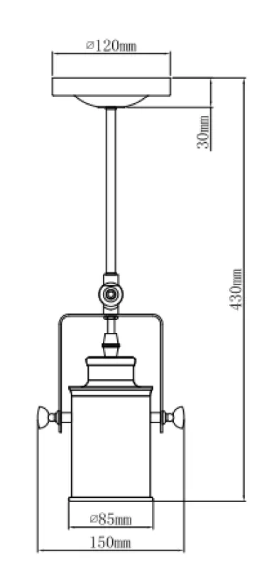 Décor Demir Lampe à suspension noire avec 1 ampoule 3963